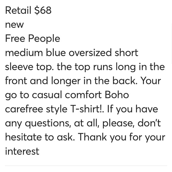 💙 New Free People loose fit in Tap size M - Picture 11 of 11